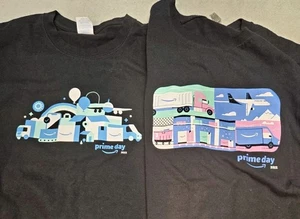 Lot 2 Amazon Prime Day 2022 & 23 Black T-Shirt Men’s XL Logo Empoyee comfort - Picture 1 of 5