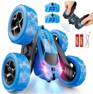 Remote Control Car 2.4Ghz RC Double Sided Flips Rotating Rechargeable LED Light - Picture 1 of 5
