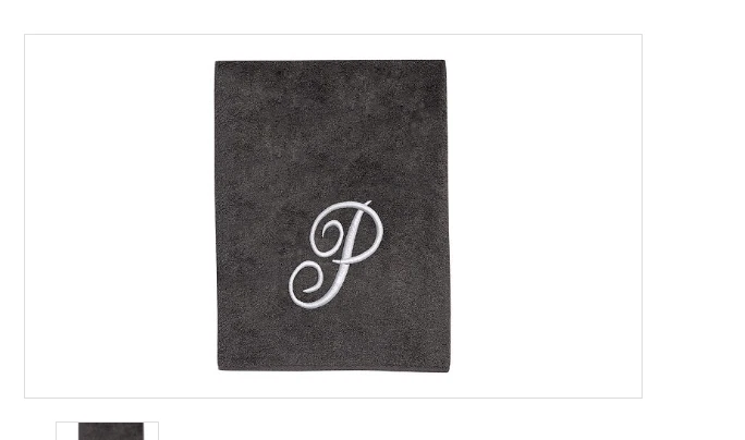 Avanti Monogrammed fingertip towel , Granite and Silver "S” - Image 1 of 1