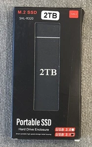 Portable SSD 2TB M 2 SHL-R320 Type C USB 3.1 Hard Drive Enclosure Free Shipping - Picture 1 of 2