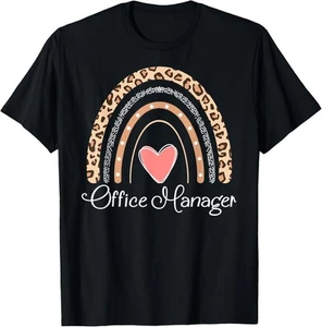 Office Manager Boho Rainbow Funny School Office Manager T-Shirt Hoodie - Picture 1 of 11