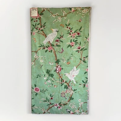 Brunschwig & Fils KANCHOU Print Cotton Fabric Sample Parrot Printed Italy 29x54” - Image 1 of 4