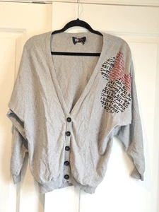 Rare Disney X Forever 21 Twist Minnie Mouse Cardigan Womens Size Small Gray  - Picture 1 of 10