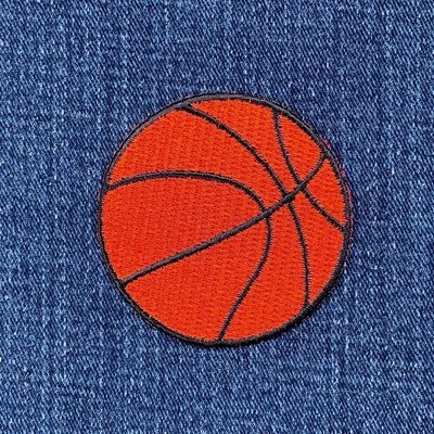 Basketball Applique Patch - Sports Team Embroidered Ball Badge 2.25" (Iron On) - Image 1 of 2