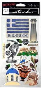 NEW Stickopotamus Destination "GREECE" Binder Stickers Photo Safe SPCY-51 - Picture 1 of 5