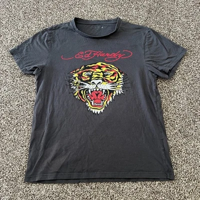 ED HARDY мужчин средний со стразами Tiger графический Crewneck коротким рукавом футболка - Изображение 1 из 4