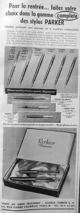 PUBLICITÉ STYLO PARKER VACUMATIC POUR LA RENTRÉE FAITE VOS CHOIX DANS LA GAMME - Imagen 1 de 1