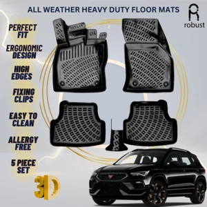 Floor Mats Liners For Cupra Ateca 2020-2025 All Weather Heavy Duty 3D Car Rugs - Picture 1 of 9