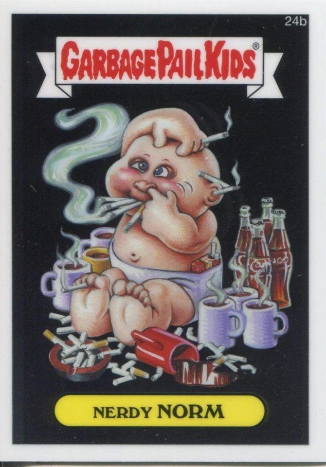 Garbage Pail Kids Chrome Series 1 Base Card 24b NERDY NORM - Image 1 of 1