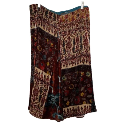 falda etro talla 46 multicolor marrón forrada terciopelo floral línea a italia Foto 1 de 4