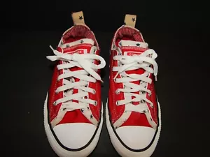 Converse All Star Youth Size 4 RED, WHITE With BLUE STARS Sneakers 667799F - Picture 1 of 11