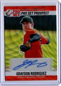 GRAYSON RODRIGUEZ 2021 Leaf Pro Set Metal Baseball RED WAVE RC AUTO - Picture 1 of 3