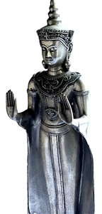 "EXCLUSIVE & RARE"- Thai Style Collectible -Statue Standing Buddha Raised Palms - Picture 1 of 13