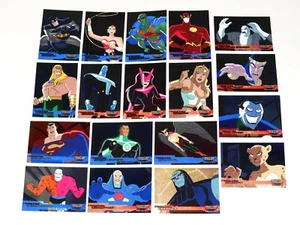 2003 Liga de la Justicia Amigos y Enemigos 18 láminas inserto juego de cartas ¡Batman Superman! - Imagen 1 de 12