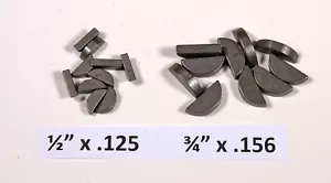 Woodruff Schlüssel - 10 Stck. 1/2"" x 0,125 Plus 10 Stck. 3/4"" x 0,156 -- 20 Stck. insgesamt - Bild 1 von 1