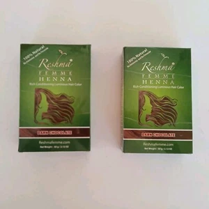 2 Reshma Femme Henna Rich Conditioning Luminous Hair Color Dark Chocolate - Picture 1 of 4