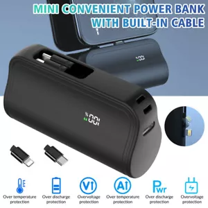 LED Mini Portable Charger 10000mAh Power Bank USB C Charging For iPhone NEW - Picture 1 of 13