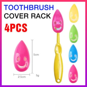4PCS Colourful Smile Face Toothbrush Holder Suction Stand Wall Mount Rack AU - Picture 1 of 12