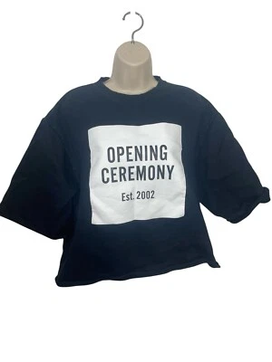 OPENING CEREMONY Women's Size Medium Logo Cutoff Sweat Tee Retail $115.00 - Image 1 of 4