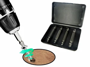 4pcs Damaged Screw Extractor Drill Bits Guide Set Broken Speed Out Easy out Bolt - Imagen 1 de 1