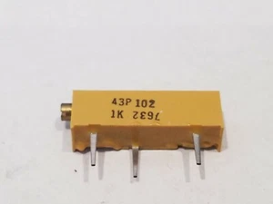 1pc 20 turn 1k OHM Trimpot Trimmer Potentiometer Vishay 43P102 Spectrol M43P102k - Picture 1 of 5