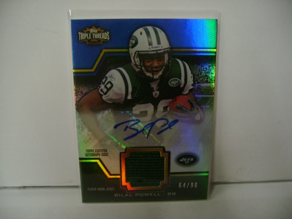 BILAL POWELL 2011 TOPPS TRIBUTE THREADS BLUE AUTOGRAPH ROOKIE #TTUAR-31 SN 64/90 - Image 1 of 1