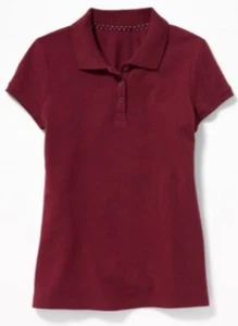 Old Navy Uniform Short-Sleeve Pique Polo for Girls Maroon Size XS (5) - Picture 1 of 2