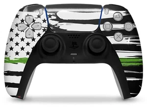 Controlador Skin Sony PS5 Cepillado EE. UU. Bandera Americana Línea Verde - Imagen 1 de 4