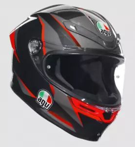 Full-Face Fiber Motorcycle AGV K6 S Slashcut Black Red Helmet Ece 22.06 - Picture 1 of 4