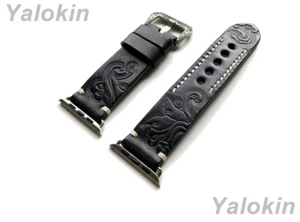 Correa de banda en relieve negra gris para Apple Watch Ultra 2 49 mm 9 8 serie 41 mm 45 mm - Imagen 1 de 13