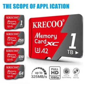 Micro SD Card 32GB 64GB 128GB 256GB 512GB Micro SD TF Memory Card Adapter lot - Picture 1 of 17
