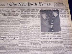 1949 MAY 21 NEW YORK TIMES - NATIONALISTS EVACUATE SHANGHAI - NT 3652 - Picture 1 of 2