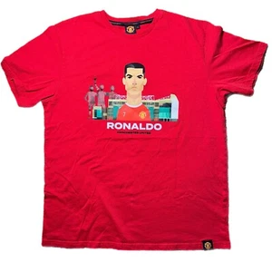 Manchester United Official Ronaldo T-shirt Crest Soccer Futbol XL Red Logo #7 - Bild 1 von 15