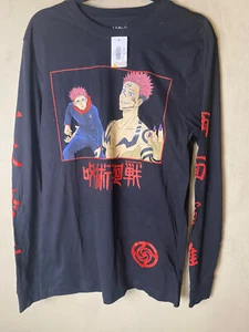 Jujustu Kaisen New Adult Long Sleeve Kanji on Sleeves Yuji Itadori SZ S- NWT - Picture 1 of 6