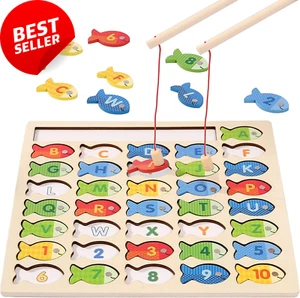 Montessori Wooden Magnetic Fishing Game for Toddlers 3+ Years - Picture 1 of 12