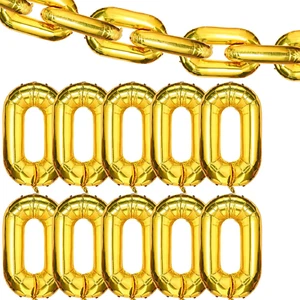 24 Pieces Chain Balloons 16 Inch Foil 90S Balloons Hip Hop Party Decorations Jum - Picture 1 of 12