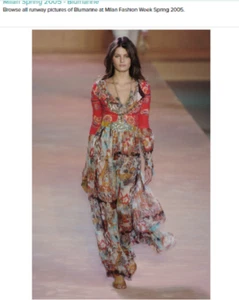 BLUMARINE Vintage SS05 Runway Tribal Print Hoodie Silk Dress IT42 - Picture 1 of 10
