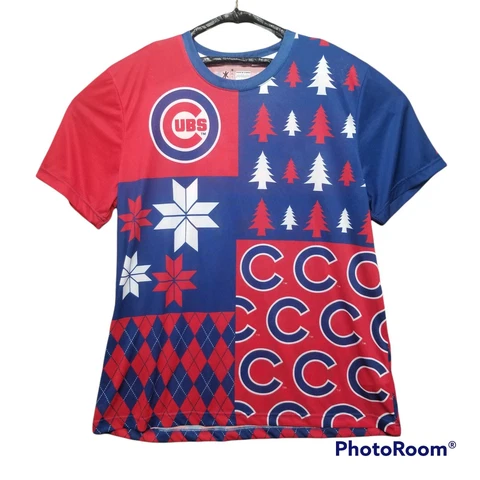 Chicago Cubs MLB Genuine Merchandise Klew Ugly Christmas Sweater T Shirt XL Cover