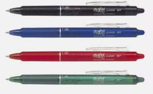 Pilot FriXion Rollerball Clicker Erasable Tip Pens - BLACK BLUE RED GREEN - Picture 1 of 12