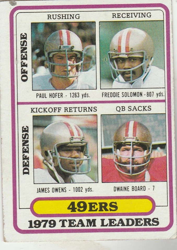 FREE SHIPPING-MINT-1980 Topps #526  Hofer /  Solomon / Owens / Board  49ERS LDRS - Image 1 of 1