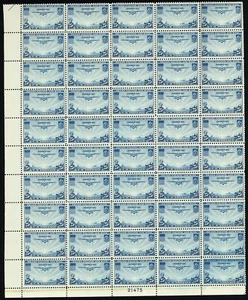 C20, Mint NH 25¢ Airmail Complete Sheet of 50 - Stuart Katz - Picture 1 of 1