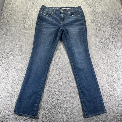 Pantalones de mezclilla DKNY Soho para mujer 10 azules algodón pierna ajustada ropa de trabajo desteñida elástica Foto 1 de 4