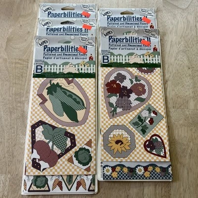 Lote de 5 papeles mixtos estampados y dimensionales - Imagen 1 de 4