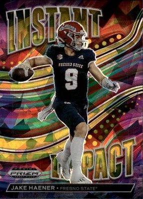 2023 Panini Prizm Draft Picks Jake Haener #II-7 Instant Impact Gold Ice 23F - Image 1 of 2