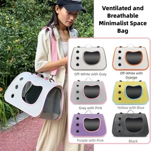 Portable Pet Carrier Breathable Adjustable Strap Kitten Carrying Bag Foldable - Picture 1 of 15