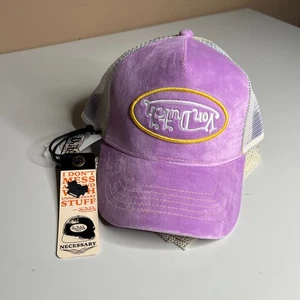 Von Dutch Trucker Hat Purple Velvet Mesh Cap Snapback Logo Patch One Size - Picture 1 of 6