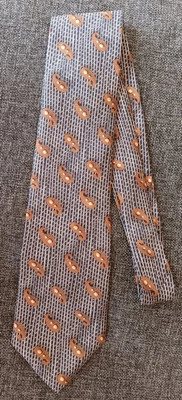 Corbata Años 70 80 90 Y2K Madison Y Rhodes Negro Blanco Marrón Cachemira 4 Ancha Foto 1 de 4