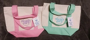 Trader Joe's Mini borse tote in tela verde pastello e rosa set di due - Foto 1 di 2