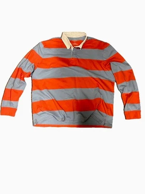 Polo de Rugby Vintage Y2K Para Hombre Grande Rayas Años 90 Cobain Grunge Campo Hockey Foto 1 de 4