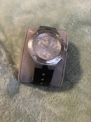 Autêntico relógio Movado edição esportiva masculino mostrador preto pulseira de borracha - Imagem 1 de 3